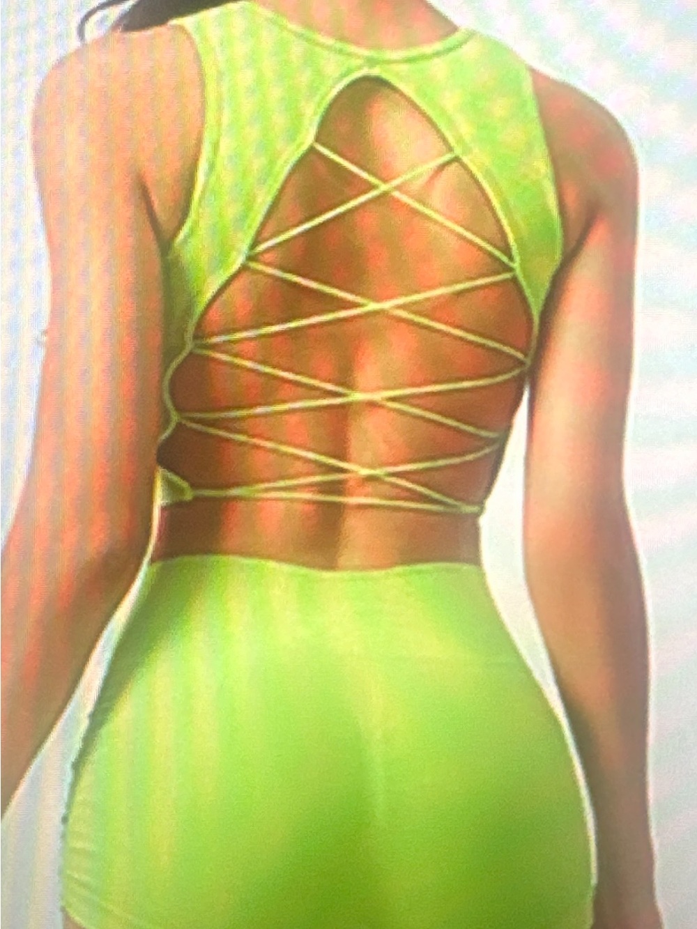 ✨ Neon Green Ribbed Activewear Set ✨ - Picture 2 of 7